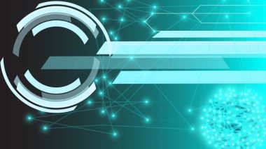 Digital technology background communication concept and connected line and dots illustration.