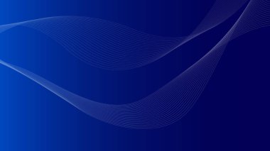 Abstract glowing geometric wave pattern line illustration on blue background.