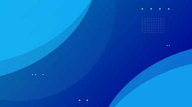 Abstract blue and cyan color gradient geometric shapes wave design illustration background.