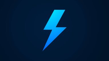 High-voltage electric power icon. cyan color power icon on dark background.