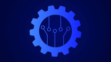 Abstract design digital technology engineering workshop logotype background.