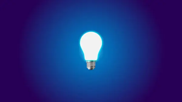 Simple bulb icon with blue and cyan color background.