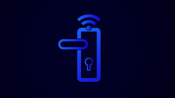 Security system digital door lock icon illustration background.
