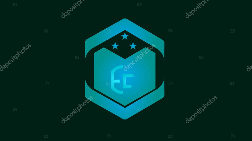 Uncommon EC logo beautiful design logotype illustration background.