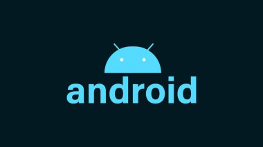 Parlayan Android sistem aygıtı logosu tasarım resimleme arkaplanı.