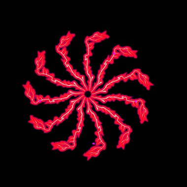 Siyah renk illüstrasyon arka planında güzel çok renkli güç patlaması mandala.