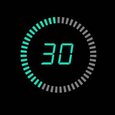 Sayısal Pi diyagramı geri sayım zamanlayıcısı 05 numara ana hatlı biçim tasarım illüstrasyon arkaplanı.