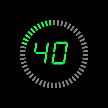 Sayısal Pi diyagramı geri sayım zamanlayıcısı 05 numara ana hatlı biçim tasarım illüstrasyon arkaplanı.