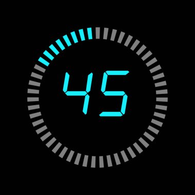 Sayısal Pi diyagramı geri sayım zamanlayıcısı 05 numara ana hatlı biçim tasarım illüstrasyon arkaplanı.