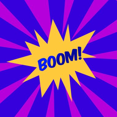 Renkli retro komik konuşma baloncukları. Metin Efekti metin BOOM. Popüler sanat tarzı arka planda izole edildi.