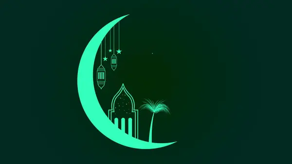 ラマダーン月のムバラクの挨拶カード イスラム文化イラストの背景 ストック写真