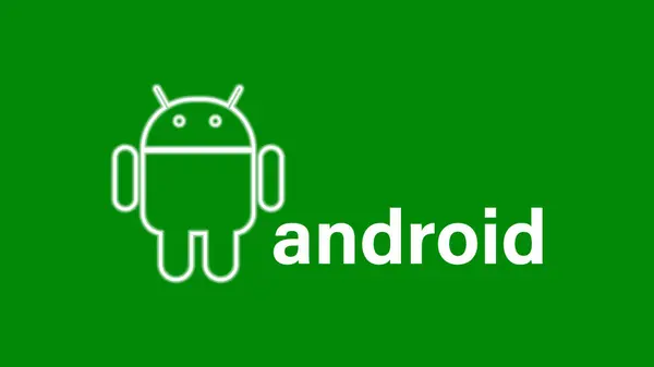 Gloeiende Android Systeem Apparaat Logo Ontwerp Illustratie Achtergrond Rechtenvrije Stockfoto's