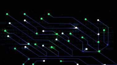 colorful circuit board pattern internet connection technology illustration background.
