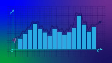 Business Graph Chart arrows and indicating profit in the colorful background.