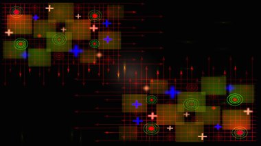 Abstract design illustration background digital binary data on colorful line screen.