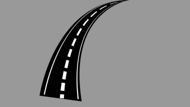Abstract illustration of curvy road isolated over gray background winding road icon.