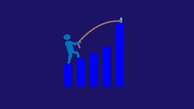 İş kârı grafiği. İş hayatının başarısını çok çalışarak elde etmek..