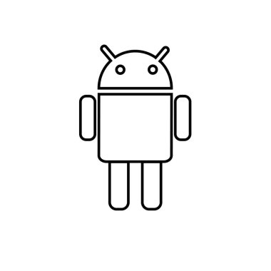 Android logoti akıllı telefona yazdırıldı. android logo tasarımı resimleme arkaplanı.