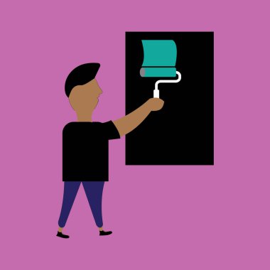 Adam boyama ihalesi. Siyah ihale renklendirme konsepti .