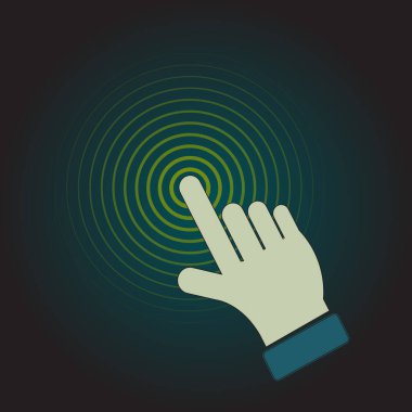 arkaplan illüstrasyonlu bir renk dalgasına el ile tıkla .