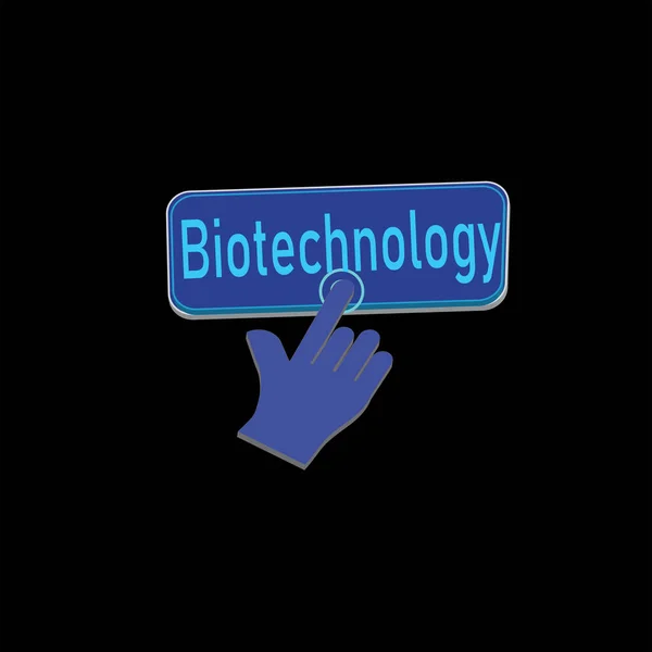 Click Rectangle Biotechnology button design, Finger pressing button symbol illustration background.