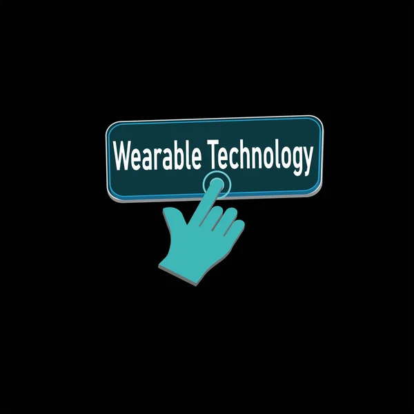 Click Rectangle Wearable technology button design, Finger pressing button symbol illustration background.