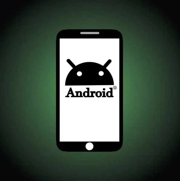 Android Logotype Afgedrukt Smartphone Android Logo Ontwerp Illustratie Achtergrond Rechtenvrije Stockafbeeldingen