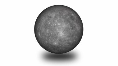 Solar System - Mercury. Isolated planet on white background. Vd_1266