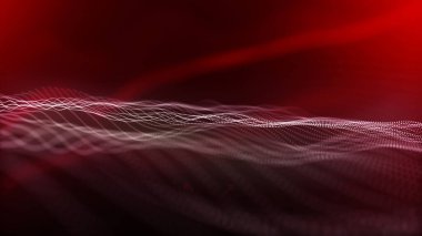 Abstract techy wavy background with particles. abstract background with lines. Colorful abstract background with 3d waves.