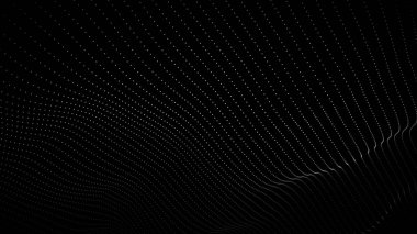 Colorful particles wave motion background. Techy wave particles background.