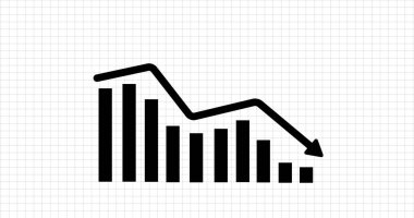 Business loss due to covid. Business graph showing growth down with arrow. business loss concept 4k.