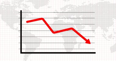 Business loss due to covid. Business graph showing growth down with arrow. business loss concept 4k.