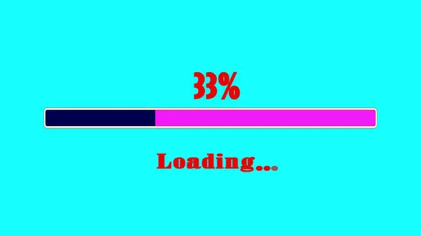 loading progress bar with counting number of percentage animation on cyan color background. illustration background.