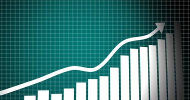 Growing arrow over dot line world map. business graph showing arrow growth. Business success growing arrow. arrow growth business concept.