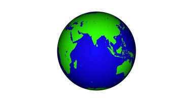 Cartoon earth globe isolate on white background. Fake 3D earth globe 4k resolution.