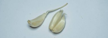 Healthy garlic on a white background. Garlic spice on white.