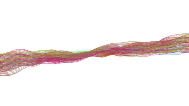Gradient yellow color particles wavy line.