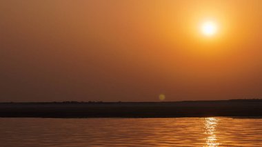 The view of twilight before the sun sets over Tasman sea, New Zealand.