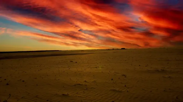sunset over the river. sunset with red cloudy scene.