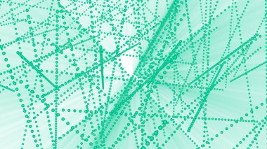 Illustration colorful neon line glow on black background. futuristic particle wave abstract background.