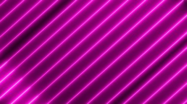 Purple color Neon light geometric glowing line. Neon line motion background.