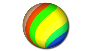 Geometric line attached on a sphere. Stylish sphere isolate on white background.