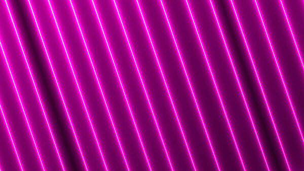 Purple color Neon light geometric glowing line. Neon line motion background.