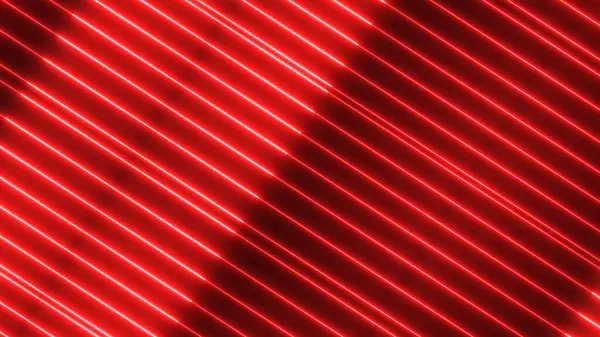 Red color glowing neon light geometric abstract background.