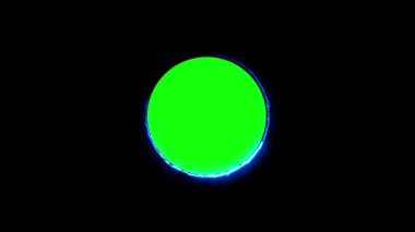 Yeşil ekran arkaplanlı neon ışık dairesi hareket grafikleri