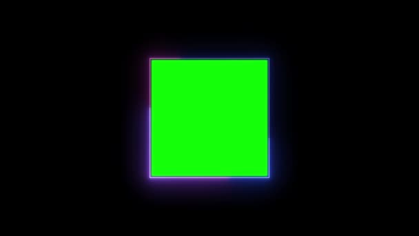 Square Motion Graphics Green Screen Background — Stock Video