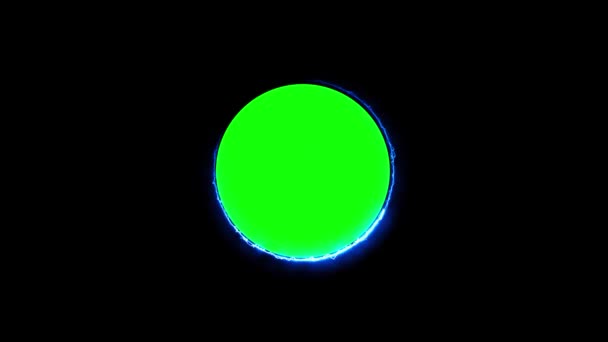 Graphismes de mouvement de cercle lumineux néon avec fond vert
