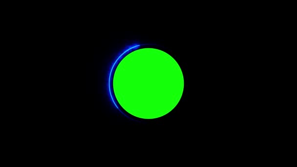 Grafica Neon Cerchio Chiaro Movimento Con Sfondo Schermo Verde — Video Stock