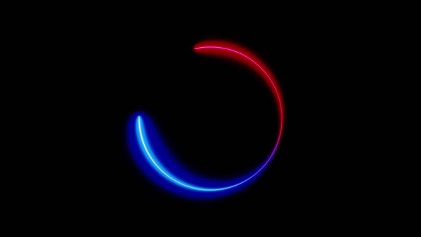 円形の形のフレーム 黒いスクリーンのネオン ライトループのアニメーションを輝かせる赤い色 4Kについて — ストック動画