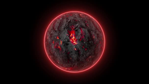 Lava Planet Space Earth Planet Become Lava Planet Global Warming — Vídeo de Stock
